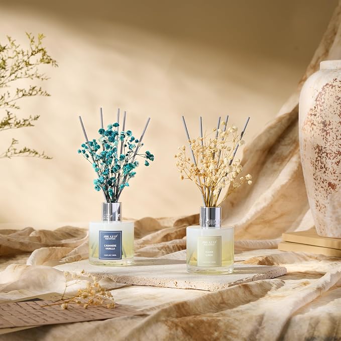 Airkeep Reed Diffuser 3.38 oz 2pk, Clean Linen/Cashmere Vanilla Scented Reed - Image 7