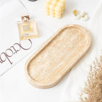 WORHE Natural Travertine Vanity Tray Waterproof Italy Marble Bathroom Organizer - Image 9