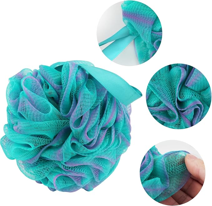 Fu Store Loofah Sponge Shower Loofahs 70g Bath Sponges Mesh Balls 4 Multi Color - Image 4