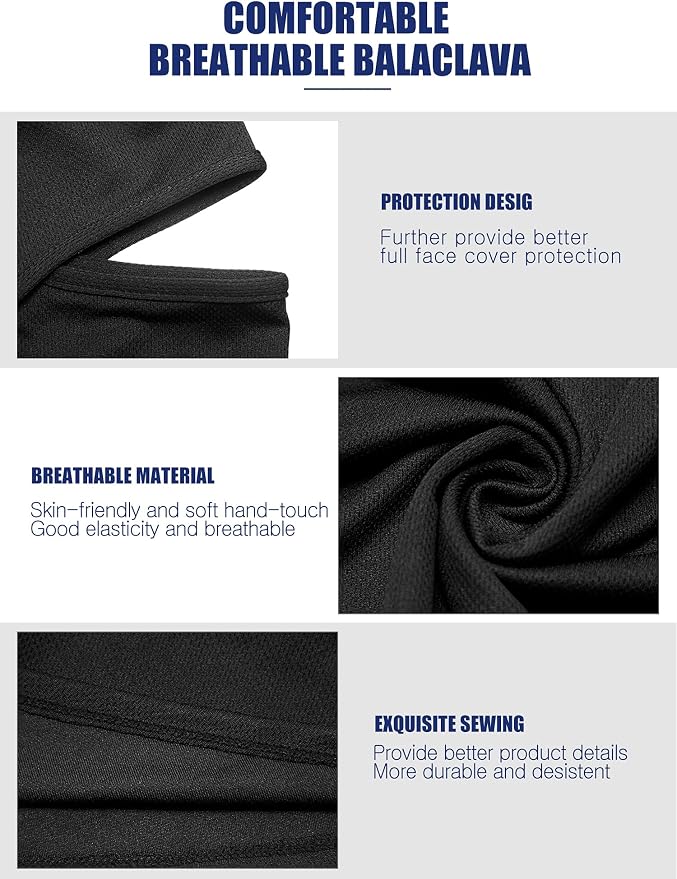 SATINIOR 3 Piece Balaclava Face Cover Sun Protection Neck Cover Summer - Image 2