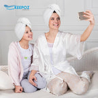 KEEPOZ 100% Cotton Hair Towel Wrap Quick Dry Super Absorbent Turban Head Wrap - Image 6