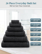 100% Mercerized Cotton Bath Towels Set of 24 - Image 3