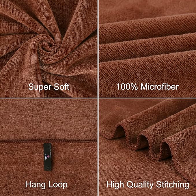 JML Large Bath Towels Set of 2, Fast Drying Microfiber Bathroom Towel - Image 2