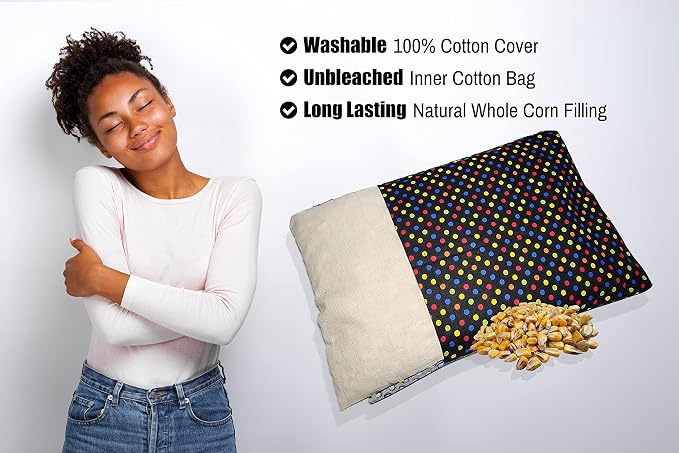 Microwavable Corn Filled Heating Pad and Cold Pack/Washable 100% Cotton Cover - Image 4