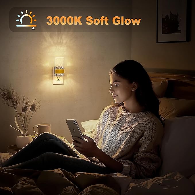 JandCase Night Lights Plug into Wall, Dusk to Dawn Sensor, 3000K Soft White LED - Image 5
