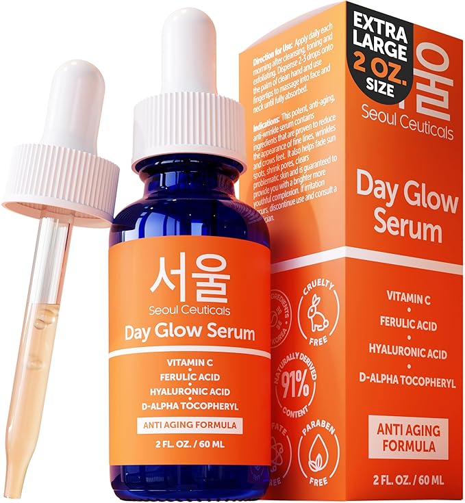 SeoulCeuticals Large 2oz Korean 20% Vitamin C Hyaluronic Acid Serum + CE by SeoulCeuticals