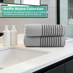 MICROFI New Microfiber Waffle Bath Towels, 2 Pieces, Fast Drying, Lint Free 430 - Image 6