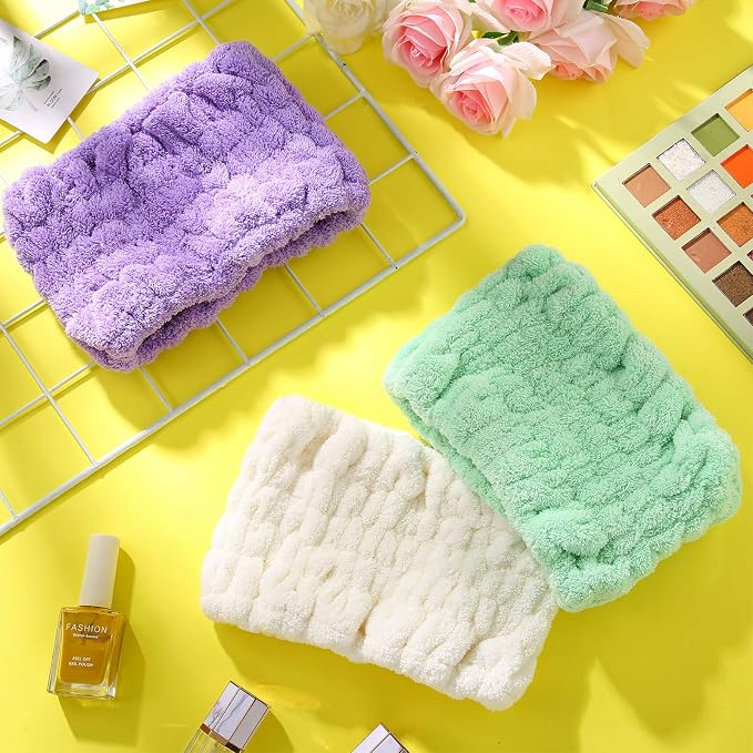 WILLBOND 6 Pieces Extra Wide Band 5 Inch Spa Facial Microfiber Headband Elastic - Image 3