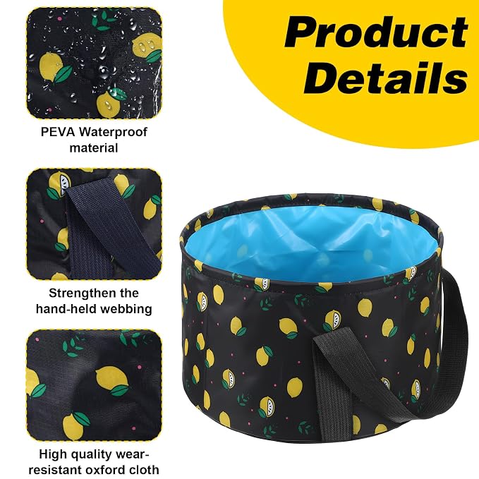 Molain Foldable Bucket for Soaking Feet, Portable Foot Bath Tub Spa Basin Black - Image 6
