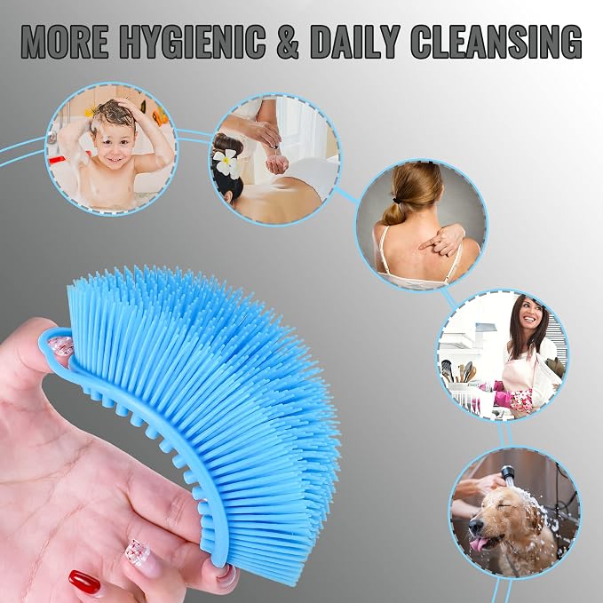 Set of 3 Silicone Body Scrubber Loofah Soft Exfoliating Body Bath Shower - Image 4