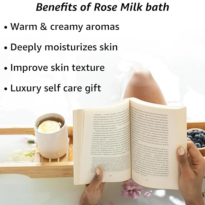 Calming Rose Coconut Milk Bath Soak Moisturize Soften Skin Honey Jasmine - Image 2