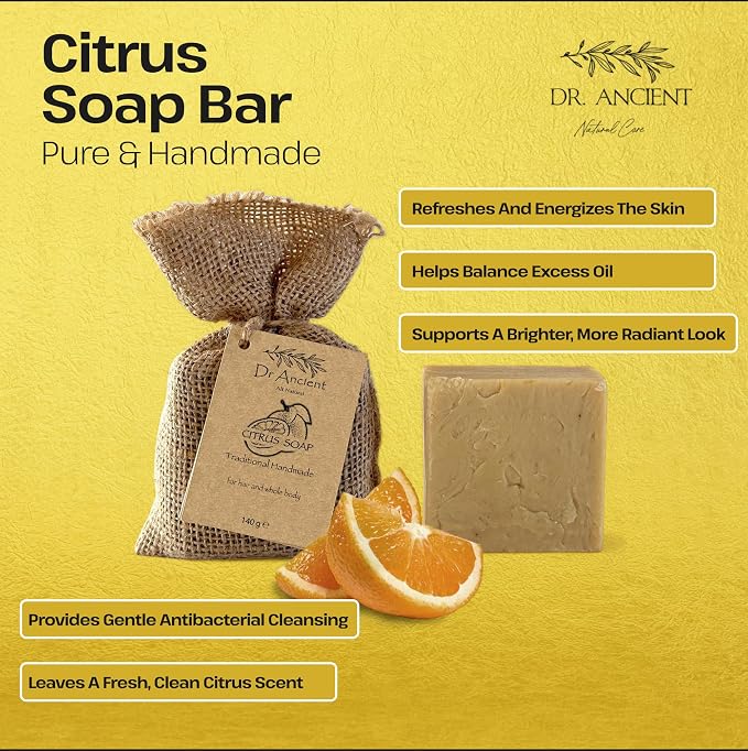 Dr.Ancient Citrus Soap Bar, Organic Soap Bars Handcrafted the Traditional Way - Image 2
