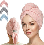 3 Pack Microfiber Hair Towel Wrap by Unknown