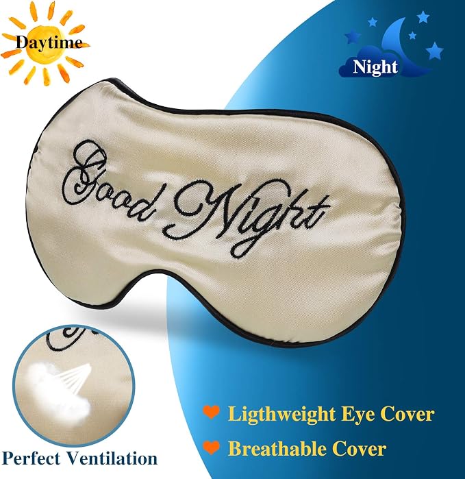 Syhood 6 Pieces Silk Sleep Eye Cover Masks Satin Eye Mask Soft Blindfold - Image 3