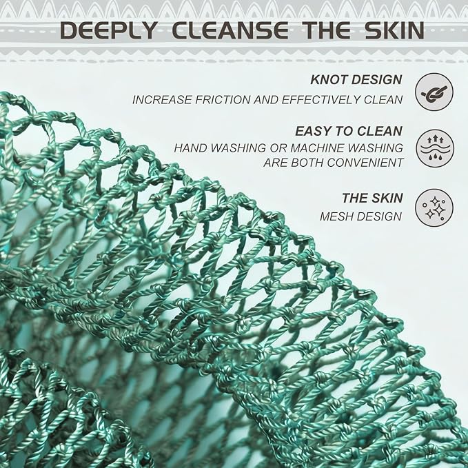 SPMKTBOZAI African Net Sponge Authentic, Loofah Exfoliating Body Scrubber Bath - Image 4