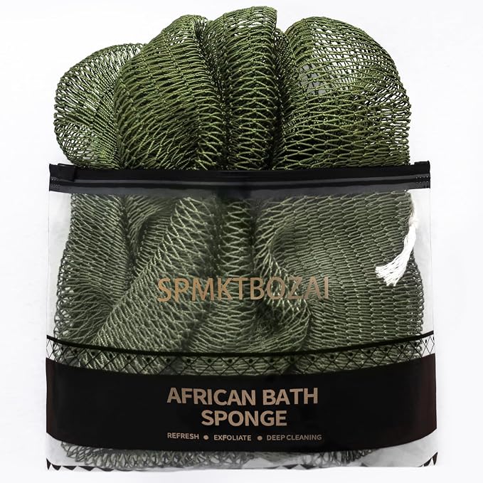 SPMKTBOZAI African Net Sponge Authentic, Loofah Exfoliating Body Scrubber Bath by SPMKTBOZAI