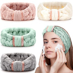 WILLBOND 4 Pack Microfiber Headbands Spa Facial Headbands Makeup Head bands by Willbond+Technology+Limited