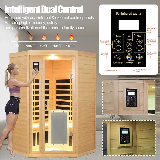 2 Person Infrared Sauna 0-5mG Ultra Low EMF Infrared Sauna Far Infrared Sauna - Image 6