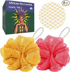 Bathway Loofah Bath Sponge, 2 Pack African Net Sponge Authentic, Exfoliating by Bathway