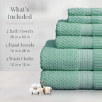 NY Loft 100% Cotton Towel Set 6 Piece | Super Soft & Absorbent Quick-Dry 2 Bath - Image 2
