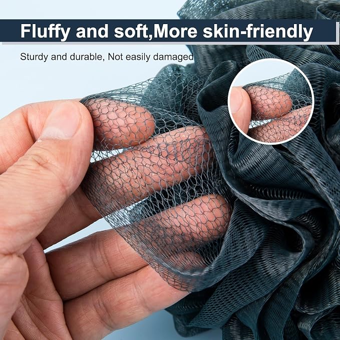MTDLYICE Loofah Sponge XXL-100g 4 Pack, Bath Sponge Soft Mesh Shower Puff Loofah - Image 5