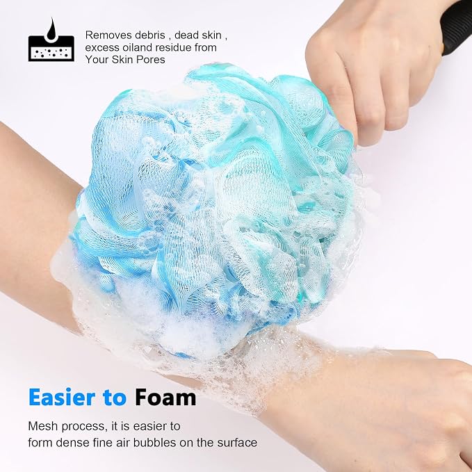 Loofah on a Stick PE Soft Mesh Luffa - Image 5