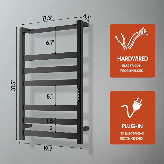 Towel Warmer, Stainless Steel Towel Warmer Rack - Image 6