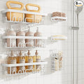 Veken 6-Pack Rustproof&Waterproof Shower Caddy, Adhesive Shelves Rack by Veken