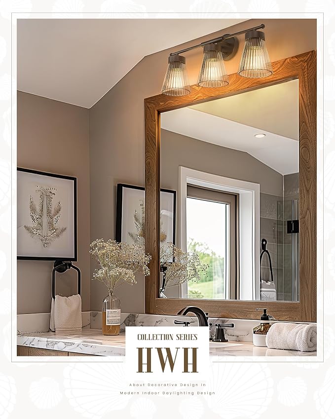 Bathroom Vanity Light Fixture, HWH 3-Light Farmhouse Vanity Lights Over Mirror - Image 7