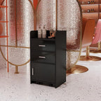 SSLine Modern Salon Station Black Floor Stand Styling Sation Wood Salon Cabinet - Image 3
