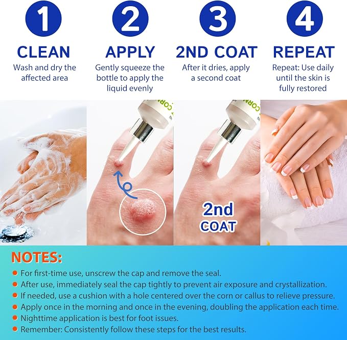 Ulensy Corn Remover Liquid for Toes Feet: 20ml Salicylic Acid for Foot Corns - Image 5