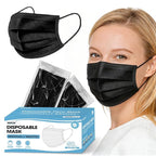 NNPCBT Black Individually Wrapped Masks 50pcs, Disposable Face Masks by NNPCBT
