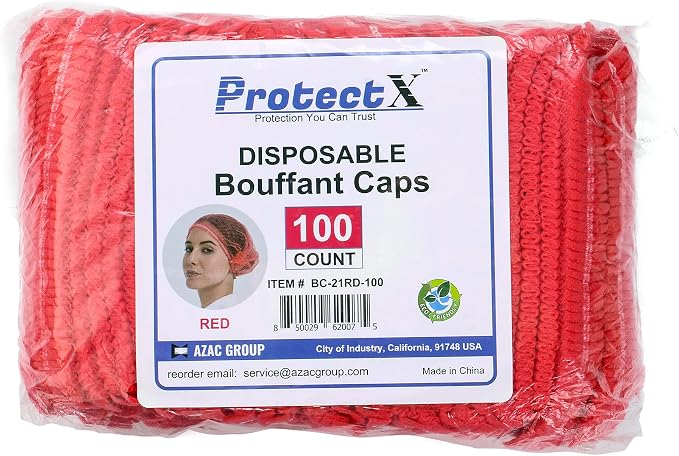 ProtectX Disposable Bouffant Caps Hair Head Cover Nets 21” - Image 4