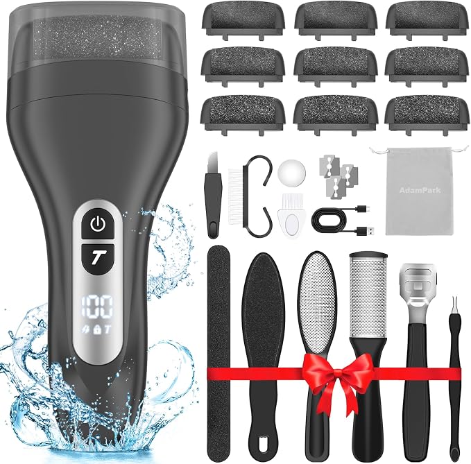 Electric Callus Remover for Feet, Professional Pedicure Kit Rechargeable Foot by AdamPark