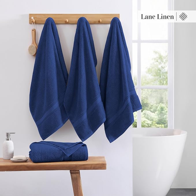 LANE LINEN 100% Cotton 4 Pack Bath Sheets Set - Image 3