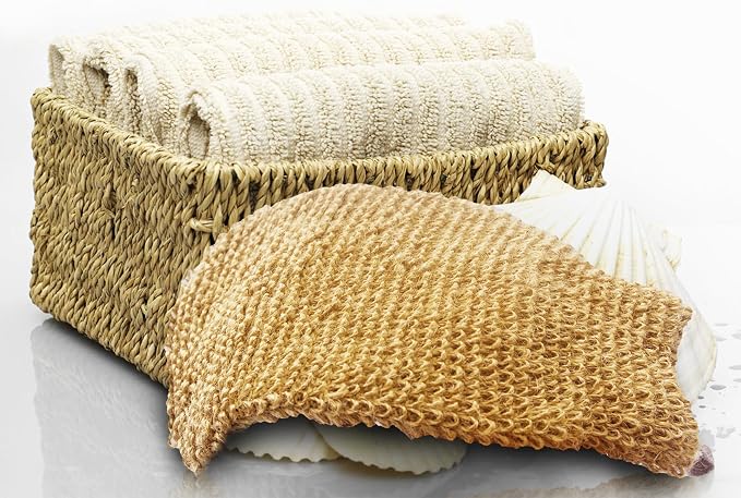 Natural Exfoliating Hemp Bath Mitt Shower Gloves Loofah Washcloth Sponge - Image 6