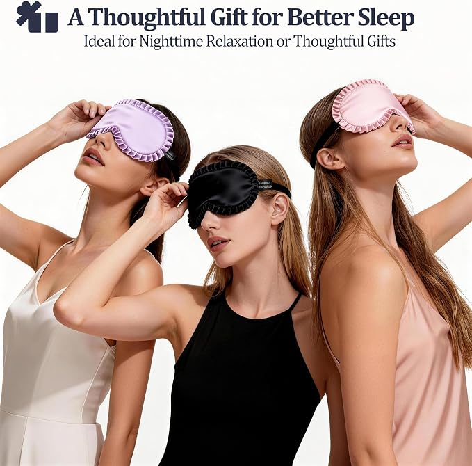 Silk Sleep Mask for Women, 100% Mulberry Silk Eye Mask, All-Silk Filled - Image 7