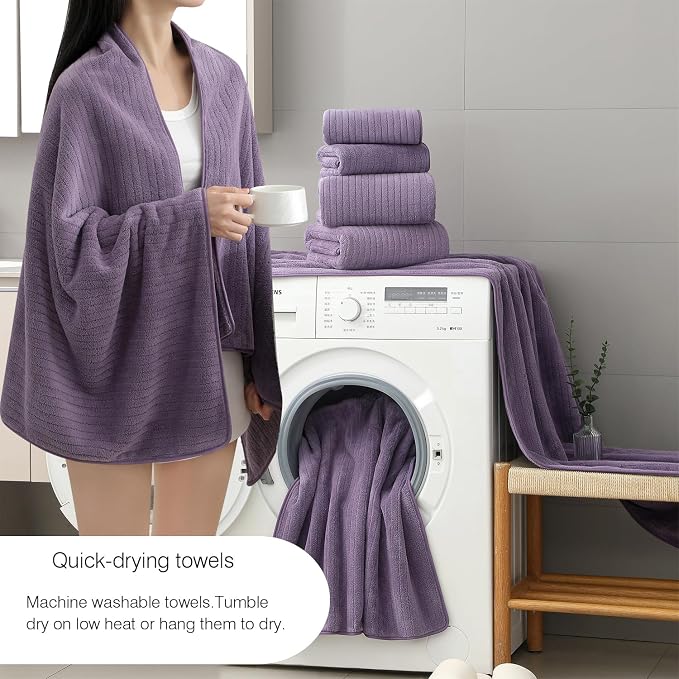 18 Piece Family Bath Towel Set Include 6 Bath Towels, 6 Hand Towels and 6 - Image 2