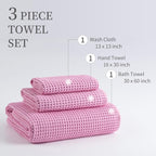 MICROFI Microfiber Waffle Bath Towels, 3 Pieces, Fast Drying, Lint Free - Image 3