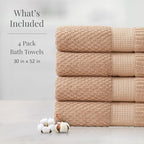 NY Loft 100% Cotton 4 Pack Bath Towel Set| Super Soft & Absorbent Quick-Dry - Image 2