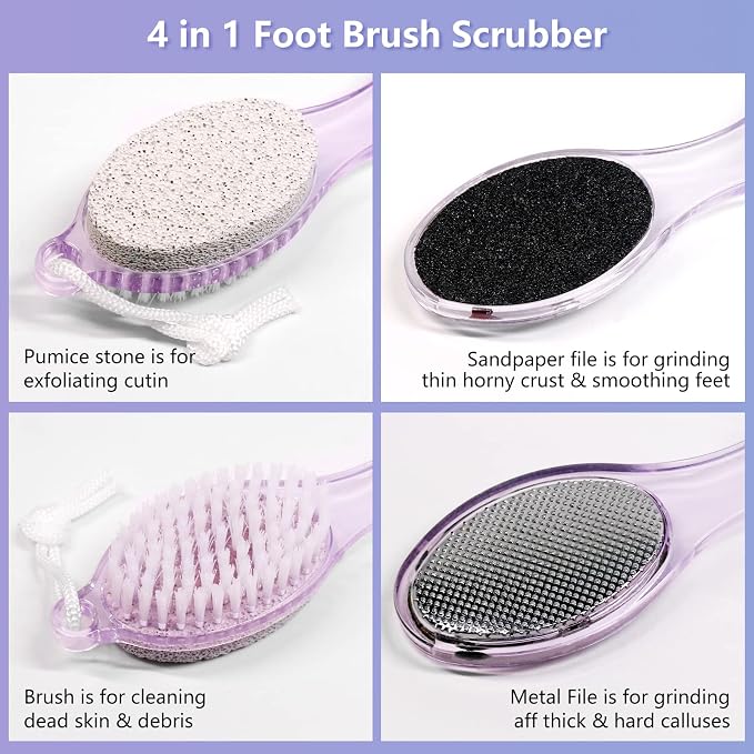 2-Pack 4 in 1 Pedicure Tool Callus Remover - Image 4