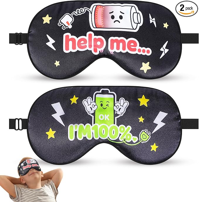 2 Pcs Boys Sleep Eye Mask, Guys Blackout Sleeping Silk Mask by knIykmr
