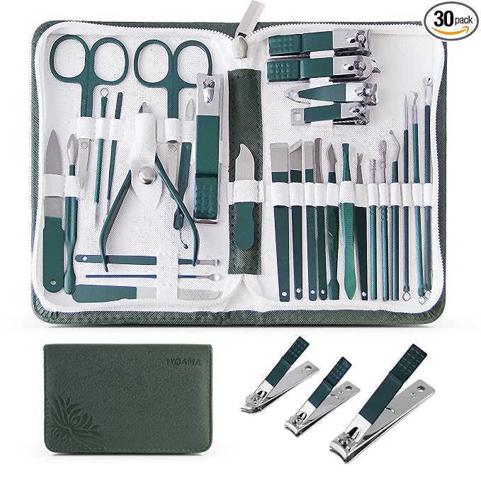 WOAMA Manicure Set Nail Clippers 30-piece Pedicure Kit Manicure Tools Nail by WOAMA