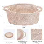ABenkle Small Basket with Handles, Boho Decorative Rope Woven Dog Cat Toy - Image 2