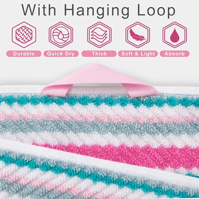 Pink Soft Towel Set, 1 Bath 28"x52", 1 Hand 16"x27", 1 Wash Cloth 13"x13 - Image 2