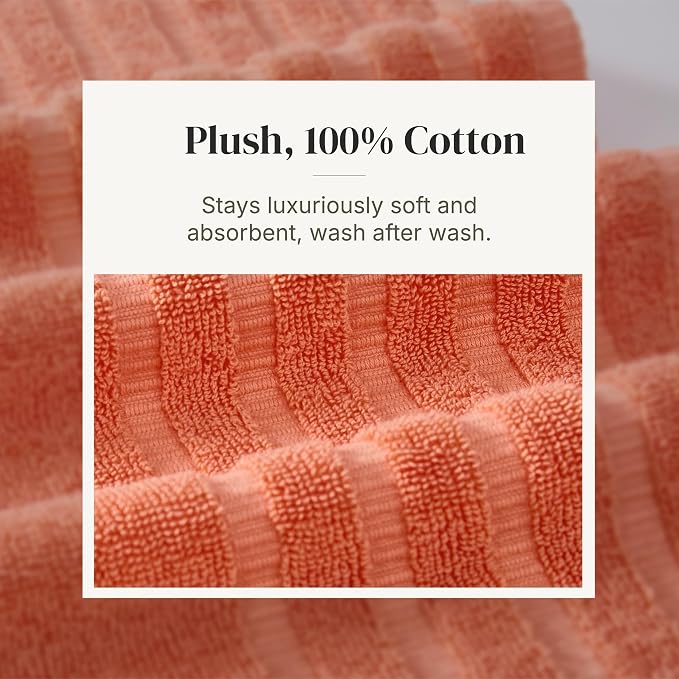 Modern Threads Natural Vine 6-Piece 100% Cotton Towel Set – Yarn Dyed Jacquard - Image 5