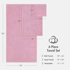 Madison Park Bathroom Towel Set of 6 Diagonal Ribbed, 500 GSM - Image 9
