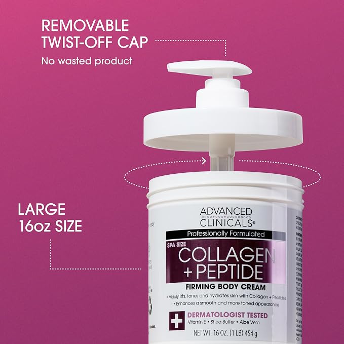 Advanced Clinicals Retinol Cream + Collagen Peptides Body Moisturizer & Face - Image 6