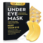40 Pcs/20 Pairs 24K Gold Eye Mask Collagen Under Eye Mask Patches by Bukamkom