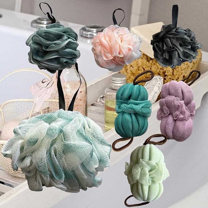 50g Bath Sponge Shower Loofah Mesh Pouf Bath Scrunchies Body Wash Puff Shower - Image 6